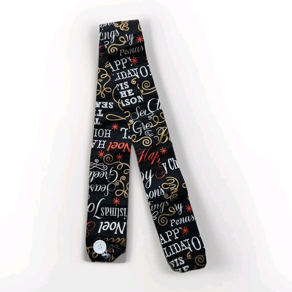 Handmade Christmas Holiday Themed Black Stethoscope Cover
